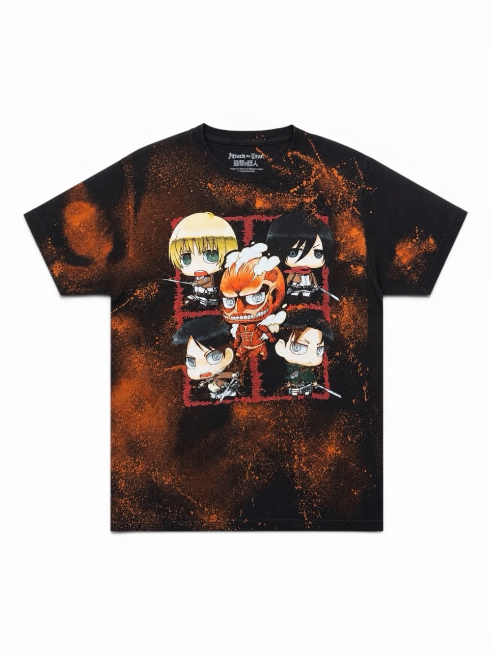 Attack on Titan Anime Graphic Tee Black Bleach Splatter Ripple Junction Medium